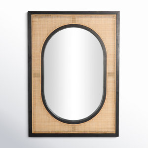 Espejo de pared rectangular de mimbre/Ratán - Product Image 1