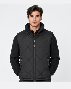 Gilet matelassé léger noir pour homme, coupe-vent, avec fermeture éclair, sans manches, rembourré de duvet, pour l'extérieur, vente en gros personnalisée - Product Image 3