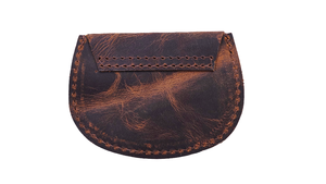 Handmade Genuine Leather Moon Pocket Coin <b>Case</b> Real Leather Coin Purse Pouch Change Holder Wallet - Product Image 5