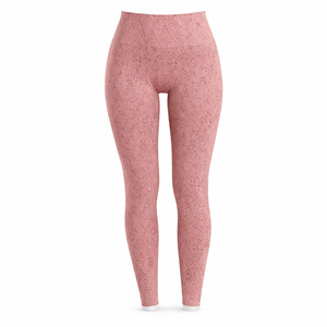 High Waist Seamless Yoga Leggings Full Length Pink Solid Color Four-Way Stretch Workout Pants For Women - Product Image 1