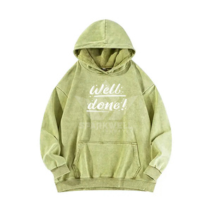 Sudadera con Capucha Unisex Estampada Well Done, Verde, Oversize, de Algodón French Terry, Informal, para Otoño - Product Image 2