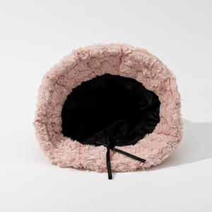 Sombrero de Pescador de Felpa de Color Sólido para Mujer, Nuevo, Otoño Invierno, Cálido, Cortavientos, Moderno, Estampado Digital, para Viajes - Product Image 4