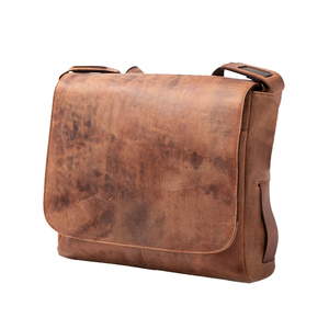 Bolso Bandolera de Cuero Genuino Unisex Vintage para Portátil, con Cierre, Impermeable, Correa Ajustable - OEM Personalizado al por Mayor - Product Image 6