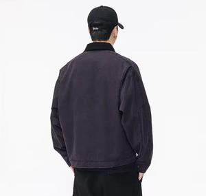 Chaqueta Bomber Unisex de Mezclilla con Capucha, Lavada y Desgastada, Corte Ajustado Informal, Largo Regular, Cierre de Cremallera Frontal - Product Image 3