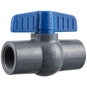 Vanne à boisseau sphérique filetée en PVC, raccord de tuyauterie en plastique, connecteur de contrôle de débit d'eau, solutions pour systèmes d'irrigation, de plomberie et d'approvisionnement industriel - Product Image 1