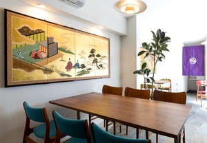 Japanese <b>Art</b> Deco Traditional Gold <b>Leaf</b> & Silk BIOMBO Folding Screen Wall <b>Art</b> Partition for Living Room Dining Room - Product Image 5
