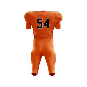 Customizable American Football Uniform Men's Sublimated Jersey Pants Moisture Wicking Fitted Set <b>Orange</b> - Product Image 2