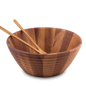 Tazón para Servir de Madera Maciza Ecológica de Primera Calidad, Estilo Americano, con Patrones de Grano Natural Únicos, para Mezclar Ensaladas y Presentar Frutas - Product Image 5