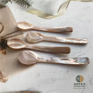 Cuchara de caviar hecha a mano de nácar blanco natural, ecológica, para mesa, ARTEX QUANG PHU - Product Image 5