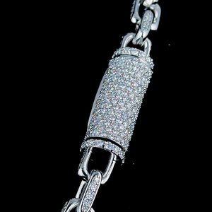 Collier de luxe pour homme en or massif 14 carats avec moissanite, chaîne hip-hop, ton or blanc, jaune ou rose, couleur E/F, pureté VVS/VS, taille personnalisée, étincelant - Product Image 2