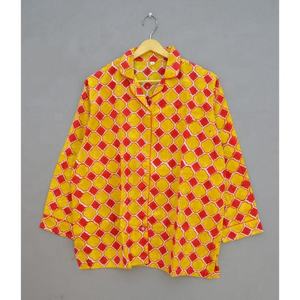 Conjunto de pijamas de dama de honor con estampado Floral de bloque de mano indio, ropa de dormir cómoda de algodón para adultos, ropa de dormir suave de talla grande para mujer - Product Image 3