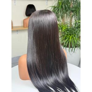 Perruque Full Lace pour débutantes, cheveux vietnamiens bruts, donneur unique, ultra-lisses, noir naturel, vente en gros - Product Image 5