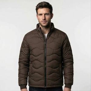 Doudounes pour hommes vente en gros veste polaire d'hiver de couleur noire et bleue avec fermeture éclair avec service personnalisé OEM pour hommes - Product Image 1