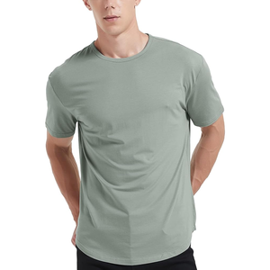 T-shirts formels pour hommes de qualité supérieure, 100 % coton, col rond, logo personnalisé, design tendance, coupe ample, anti-boulochage, vêtements d'extérieur, prix compétitif - Product Image 2