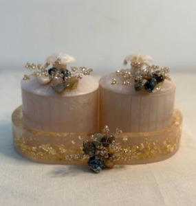 Ensemble de 2 pots en résine faits à la main de haute qualité avec couvercles pour le rangement de la cuisine et la décoration de la maison - Product Image 1