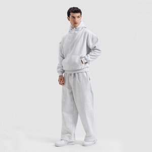 Pantalon de jogging ample en molleton 100 % coton, anti-plis, anti-statique, respirant, séchage rapide, taille mi-haute avec cordon de serrage pour homme - Product Image 4