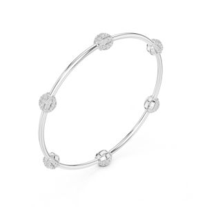 Bracelet en or jaune 14 carats avec diamant rond cultivé en laboratoire pour femmes |   Vêtements de mariage |   Nouveau diamant cultivé - Product Image 3