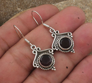 ต่างหูหยดน้ำควอตซ์สโมคกี้ธรรมชาติ เงินแท้ 925 ประดับพลอยสีน้ำตาล งานฝีมือ งานหรูหราสำหรับงานแต่งงาน สำหรับผู้หญิง - Product Image 2