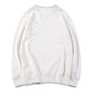 New Custom logo Hip Hop Heavy Plain Pullover Streetwear 100% Cotton Plain White <b>Mens</b> Crewneck Oversized <b>Sweatshirt</b> - Product Image 1