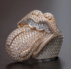 Anillos de Moissanita con Incrustaciones de Diamantes de Imitación, Estilo Hip Hop, de la Mejor Calidad, Nueva Moda, para Bodas y Fiestas, Joyería Unisex, India Luxira Jewels, Chapados en Rodio, Venta al Por Mayor - Product Image 1