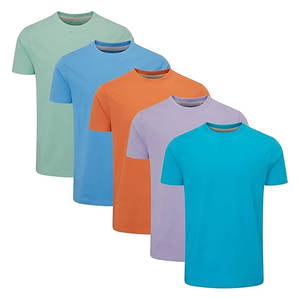 T-shirt col rond pour homme, en coton doux et respirant, manches courtes, coupe classique, sous-vêtement décontracté, essentiel au quotidien, ensemble de t-shirts basiques, idéal pour la gym - Product Image 1