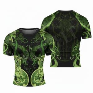เสื้อรัดรูปแขนสั้นสั่งทำขายส่ง พิมพ์ลายกีฬาตามสั่ง ป้องกันรังสียูวี สำหรับออกกำลังกาย เล่นเซิร์ฟ และฟิตเนส - Product Image 4