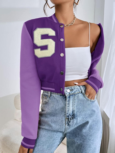 New <b>Top</b> Quality Cropped Varsity Jackets for Women and Custom Logo Premium Quality for Best Material Varisty Jacket - Product Image 5
