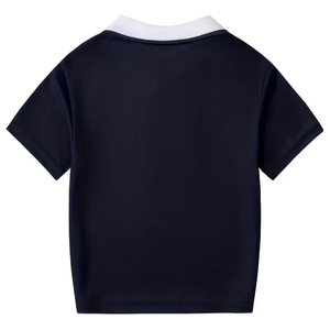 Adults' Polo Shirt Spring Summer Mid-Big Unisex Style Contrast Collar Polo Neck Short Sleeve 100% Cotton School Uniform - Product Image 2