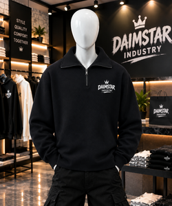 Sudadera Negra para Hombre DAIMSTAR INDUSTRY, 100% Algodón, Corte Regular, Informal, Manga Larga, para Invierno - Product Image 1