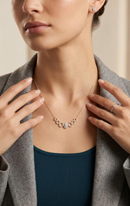 18K Gold Plated Oval Cubic Zirconia <b>Statement</b> <b>Necklace</b> Geometric Pave Setting Women's Everyday Wearing - Product Image 5