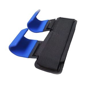 Crochets de musculation réglables en acier robuste bleu, antidérapants, avec sangles de poignet rembourrées en néoprène pour la musculation et les soulevés de terre - Product Image 4