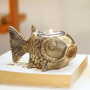 Porte-bougie sculpté en forme de poisson, 13.5cm, décoration pour la maison, résistant à la chaleur - Product Image 4