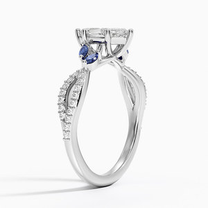 Bague BOJ 052 Coupe Marquise en Argent 925 Luxe avec Saphir et Diamant Plaqué Rhodium 2ct Couleur D VVS1 Moissanite Certifiée GRA - Product Image 2