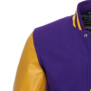 แจ็คเก็ตเบสบอลหนังแบบมีแขนเสื้อ แจ็คเก็ต Letterman Varsity Bomber แจ็คเก็ต Varsity สั่งทำพิเศษ แจ็คเก็ต Varsity ระบายอากาศได้สำหรับผู้ชาย - Product Image 2
