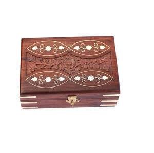 Wooden Eco-Friendly Rectangle Jewelry Organizer Intricate Hand Carved Patterns Modern <b>Decorative</b> Jewelry <b>Storage</b> <b>Box</b> <b>for</b> Women - Product Image 2