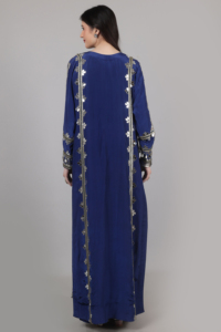 Royal Designer Style Women’s Set Designer <b>Shrug</b> Saree <b>Blue</b> Colour With Mirror Beads & Sequence work For Every Occasion - Product Image 3