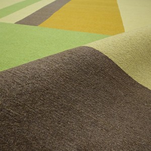 Tapis géométrique moderne fait main en laine à poils ras tissé à la main pour salon - Product Image 5