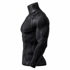 Trendy <b>Men</b> <b>Rash</b> <b>Guard</b> Made With Premium Fabric Flexible Construction Comfortable Fit Reinforced Seams And Reliable Finishing - Product Image 2