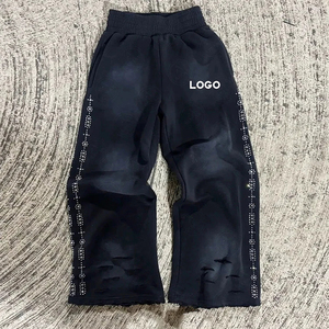 Pantalones Deportivos Holgados de Felpa Francesa con Diseño Vintage, Logotipo Personalizado, Lavado Claro, Ecológicos, Transpirables, con Cierre de Cordón, 100% Algodón - Product Image 3