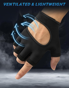 Guantes de Entrenamiento Deportivos PROFIT SPORTS, Profesionales, de Medio Dedo, con Cordones, para Gimnasio, Unisex, para Levantamiento de Pesas y Powerlifting, Antideslizantes - Product Image 2