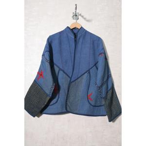 Veste en coton indien Kantha faite à la main pour femmes, style bohème vintage, veste d'hiver, cadeau - Product Image 3