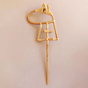 Bâton de cheval de passe-temps en rotin pour petits enfants, bon prix, chevaux en bois naturel, tête d'animal, bâtons de jouet à conduire - Product Image 1