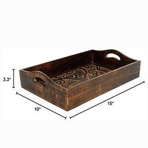 Bandeja de Servir Artesanal de Madera Premium con Acabado Pulido y Diseño Atemporal para una Decoración de Mesa Sofisticada - Product Image 3