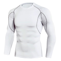 Chemise de compression pour homme, manches longues, séchage rapide, spandex, MMA, BJJ, surf, gym, fitness