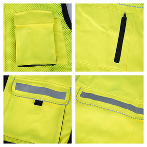 Gilet de sécurité premium pour hommes, personnalisé, haute visibilité, réfléchissant, léger, en maille, pour le travail extérieur, la construction, avec fermeture éclair - Product Image 6