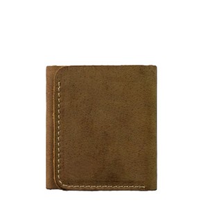Dark Brown Genuine <b>Leather</b> Men Trifold Wallet Retro Mini Cardholder Cash Slot Vintage Contrast Stitching Pocket <b>Small</b> Male <b>Purse</b> - Product Image 1