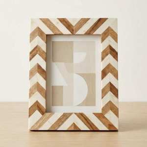 Handmade Natural Wood and Resin Strip Inlay for Lightweight Photo <b>Frame</b> Decorative Design for Tabletop Display Home Decorative - Product Image 1