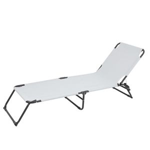 Letto da Campeggio Pieghevole a Tre Sezioni - Grigio - Arredamento Pieghevole per Esterni - Product Image 1