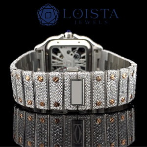 Montre de luxe squelette à diamants pour homme, design carré, style hip-hop, évidée, de marque originale - Product Image 3