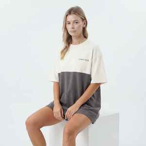 T-shirt ample à blocs de couleur pour femme Hawk Eye, manches courtes, col rond, coupe ample, 100 % coton, décontracté, respirant, en jersey, pour l'été - Product Image 4